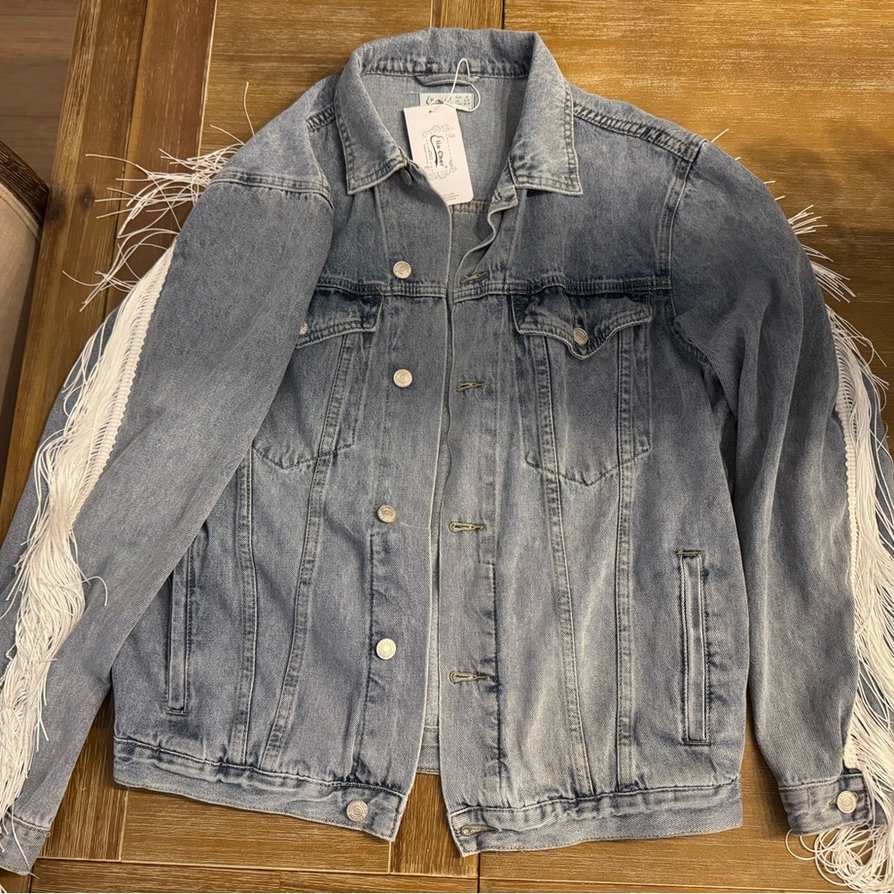 Denim Jacket with Fringe